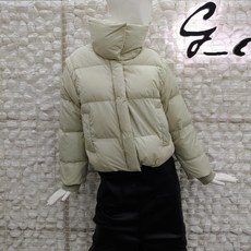 지컷 하이넥 숏 다운 점퍼 7222417006(라이트카키)