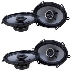 크런치 250W 풀 레인지 2 웨이 동축 카 오디오 5x7 x 6x8 스피커 쌍 (2 팩), 단일옵션