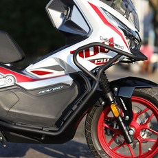 케이윈125 한솜ADV125 대양ADV150 범퍼 개조 스쿠터 DY150T-36 풀백가드 전후레버용, 블랙 뒷가드+1쌍 레드 블록