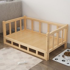 강아지 침대 집 원목 테디 골드 퍼 탈부착 가능 우드 애견 고양이 사계절 공용 머리맡 캐비닛 개 침대 개집 단단한 나무 테디 골드 리트리버 이동식 애완 동물 옆 테이블, XXL-120x60x70, 1개