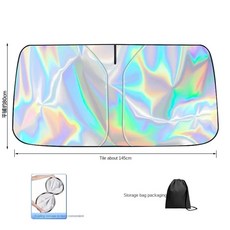 자동차 앞 유리 태양 쉐이드 블록 자외선 선 바이저 보호대 접이, 1.1PCS Large laser, 1개