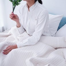 포그나미 자연의 60수 오가닉 코튼100% 목화솜 이불 스프레드Q, (Q)이불 스프레드, 아이보리
