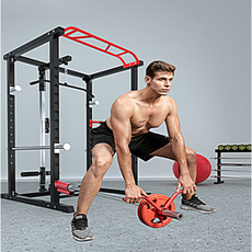 가정용 홈트레이닝 파워랙 파워렉 치닝디핑 스쿼트머신 철봉 턱걸이운동기구 홈트 벤치, 기본형