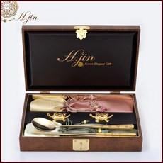 H.jin 백수백복 부부 진공티타늄금수저세트 (A스타일 B 스타일) 정년퇴직 퇴임선물 기업 회사 관공서 공공기관 행사 단체기념품 답례품 숟가락 젓가락, B 스타일