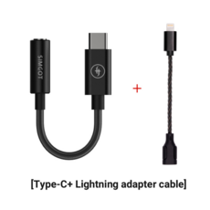 SIMGOT HiFi 오디오 디코더 DEW0 이어폰 증폭기 Type-C 3.5mm 어댑터 DAC AMP, [02] Type-C and Lightning, 1개 - dew0
