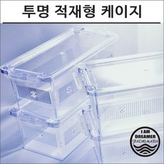 조이렙타일 투명 적재형 케이지 크레스티드 가고일 게코 사육장 도마뱀 렉사 채집통, 스몰-브라운, 1개