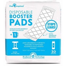 Paw Inspired 30ct Dog Diaper Pads Disposable Diaper Liners Booster Pad Inserts fit Most Dog Diape, One Color_One Size, One Color_One Size