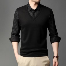 바닐라윈드 겨울니트투피스 추가 융털 페이크 두꺼운 카라넥 투수영복 보온 자가드 풀오버스웨터 마른남자옷