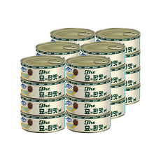 묘한맛 고양이캔 4종 80g x 24개 1박스 고양이간식캔, 참치