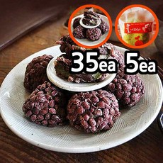 (팥떡35_귤떡5_ 혼합)_블루탐_제주도_오메기떡 맛집 개별포장_영양간식_선물용_떡, 60g, 40개