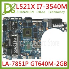 KEFU QBL00 LA 7851P 마더 보드 Dell XPS 15 L521X 노트북 마더 보드 I7 3540M DDR3L GT640M 2GB 완전 테스트 100% 작업|마더보드, 1개, 단일, 단일