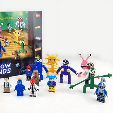 레인보우 프렌즈 레고 호환 블럭 피규어 네팔엘로우 블루 그린 레드 엘로우 오렌지 핑크 퍼플 8종, 블루, 그린, 퍼플, 오렌지, 레드, 옐로우, 핑크, 플라워, 1개 세트