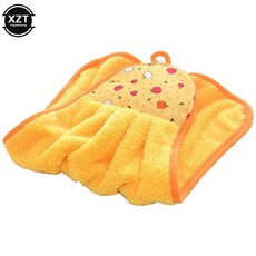 욕실 수건 청소 핸드 행주 주방 벨벳 타월 타올 흡수성 산호 용품 키친크로스 부드러운 천 행잉, YELLOW, 1개