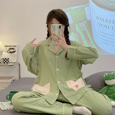 봄가을 산후조리복 자카드 스탠드 임산부 잠옷 수유 수유 임신기 홈웨어