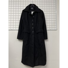새상품 여성 츄아 블랙 핸드메이드 울 롱 겨울 코트 (사이즈 55) 여성 블랙 롱코트 (사이즈 66)
