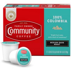 Community Coffee 100% Colombia 36 Count Coffee Pod 커뮤니티 커피 100% 콜롬비아 36개 커피 포드 미디엄 다크 로스팅 큐리그 2.0과, 1개
