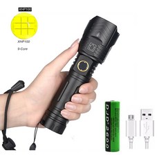 초강력 7200루멘 LED 충전식 줌 후래쉬 서치라이트 해루질랜턴 XHP100, 1개