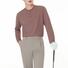 (백화점 정품) 안다르 남성 [워셔블] 프라임니트 맨즈 헨리넥 롱슬리브 M엔에프엘S-03 1006816, 2XL, 카키그레이(KHK)