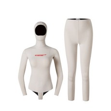 야마모토 잠수복상의와 바지 2mm 남성 여성 프리 다이빙 스쿠버 다이빙, 흰색 2mm, S
