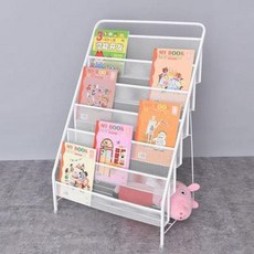 어린이집 유치원 2단 3단 회전 슬라이딩 어린이 어린이 책꽂이 그림책 아기 책꽂이 북유럽 잡지 수납 선반 간이 철, 01 아동용가새핑크3단(E3)
