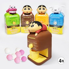 짱구는 못말려 캔디머신 사탕 자판기 뽑기 장난감, 4개, 15g