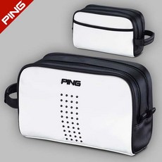 핑골프파우치 핑 PK1 화이트 골프 2단 파우치 백 가방 2023 메탈 스터드 장식 GK100816 삼양인터내셔날