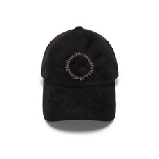 (국내배송) MATIN KIM 마뗑킴 CIRCLE LOGO SUEDE BALL CAP IN BLACK