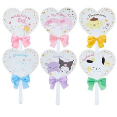 산리오 캐릭터 하트모양 부채(니코니코응원) (일)) 764848, 쿠로미, 1개