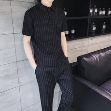 () 해외직구 구매대행 여름 9부 팬츠 반팔 반바지 세트 투피스 캐주얼 남자 3XL 반바지세트