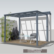테라스 어닝 썬룸 스카이 카페 조립식 루프탑 그늘막, 3 x 3M 직선