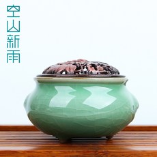 가림샵 빈 산에 새로 내린 비 용천 가요 빙열 모조고동 뚜껑 스몰자 향초 홀더 도자기 선 향그릇 인센스로가 있다, 매실 청 가요