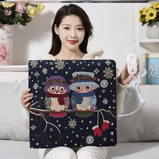 USB온열방석 전기발열 시트 usb충전식 기숙사 사용가능 온도조절 회사 노인 허리 여성짧은 모직 싱글, T09-T87-(45*45cm)분리세탁-블랙고양이 참수, 기본