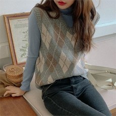 반하루 헤이 아가일 울니트조끼 2611306