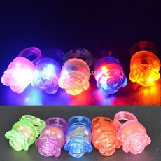 20PC 키즈 로즈 꽃 LED 깜박이 불빛 빛나는 손가락 반지 완구 아기 파티 선물 완구 어린이 크리스마스 할로윈