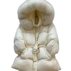 벨티드숏패딩 겨울외투 다운 스타일리시 폭스퍼