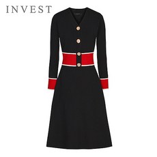 인베스트 인베스트 골드버튼배색니트원피스_VJF1OP3091