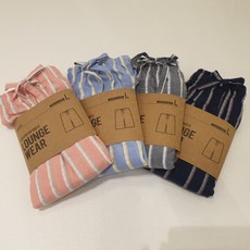 뉴코아창원점 애니바디 남여공용 시어서커 4부 라운지 - 스트라이프 ANLM20544 지지미바지 여름잠옷