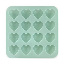 PAMIRE 帕米爾 16格愛心造型巧克力矽膠模型, 奶油綠色, 1個