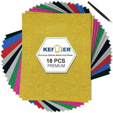 Kenteer 18 팩 HTV 열 전달 비닐 12" x 10" DIY 티셔츠 가먼트 가방용 열 전달 비닐 시트 테플론 옷 2개 및 트위저 1개 포