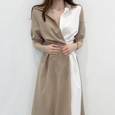 샤이닝포인츠 여성 여름 롱원피스 반팔 쉬폰원피스 하객원피스