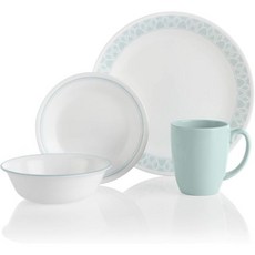 코렐 델라노 칩 내브레이크 16pc 디너 세트 4인용 서비스 비트렐 글라스