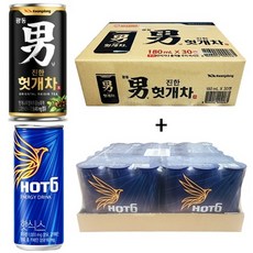 광동 힘찬하루 헛개차 180ml(30캔) + 핫식스 250ml(30캔), 60개, 180ml