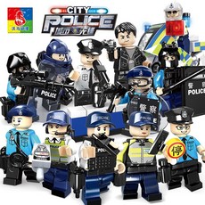 BRAND 레고호환 경찰특공대 SWAT 경찰관 미니 피규어 12종, 제품 2(12종)