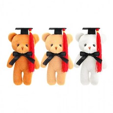 학사모 장식 선물용 장식품 꽃다발 졸업식 곰인형 졸업곰돌 베이지 상품 이미지