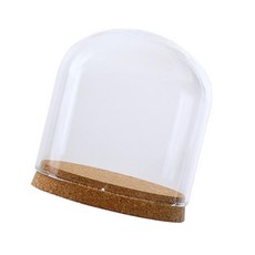 JC 유리 돔 Cloche Jar 다육 식물 테라리움 목재 코르크 S