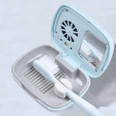 맬린 UV 램프 칫솔살균기 1인용 여행용 칫솔모 살균기, 민트그린