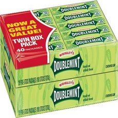 Wrigley's 리글리 더블민트 껌 미국껌 Doublemint Gum (5스틱 40팩), 1개, 13.5g