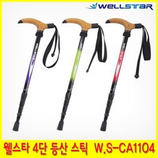 웰스타 등산스틱 W.S-CA1104 T자 4단 코르크그립 가볍고 튼튼한 산행 지팡이 듀랄루민 7075, 01_보라