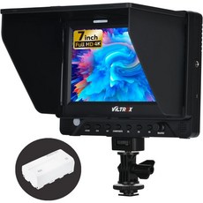 빌트록스 DC-70EX 7인치 카메라 필드 모니터 4K HD 비디오 LCD 디스플레이 화면 키트DSLR 카메라용 HDMISDIAV 입력 출력 선쉐이드 후드배터리핫슈 어댑터 포함, 1개