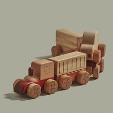 [숲소리] 장난감자동차-기차 놀이세트 영유아 원목 블럭 교구 장난감 선물